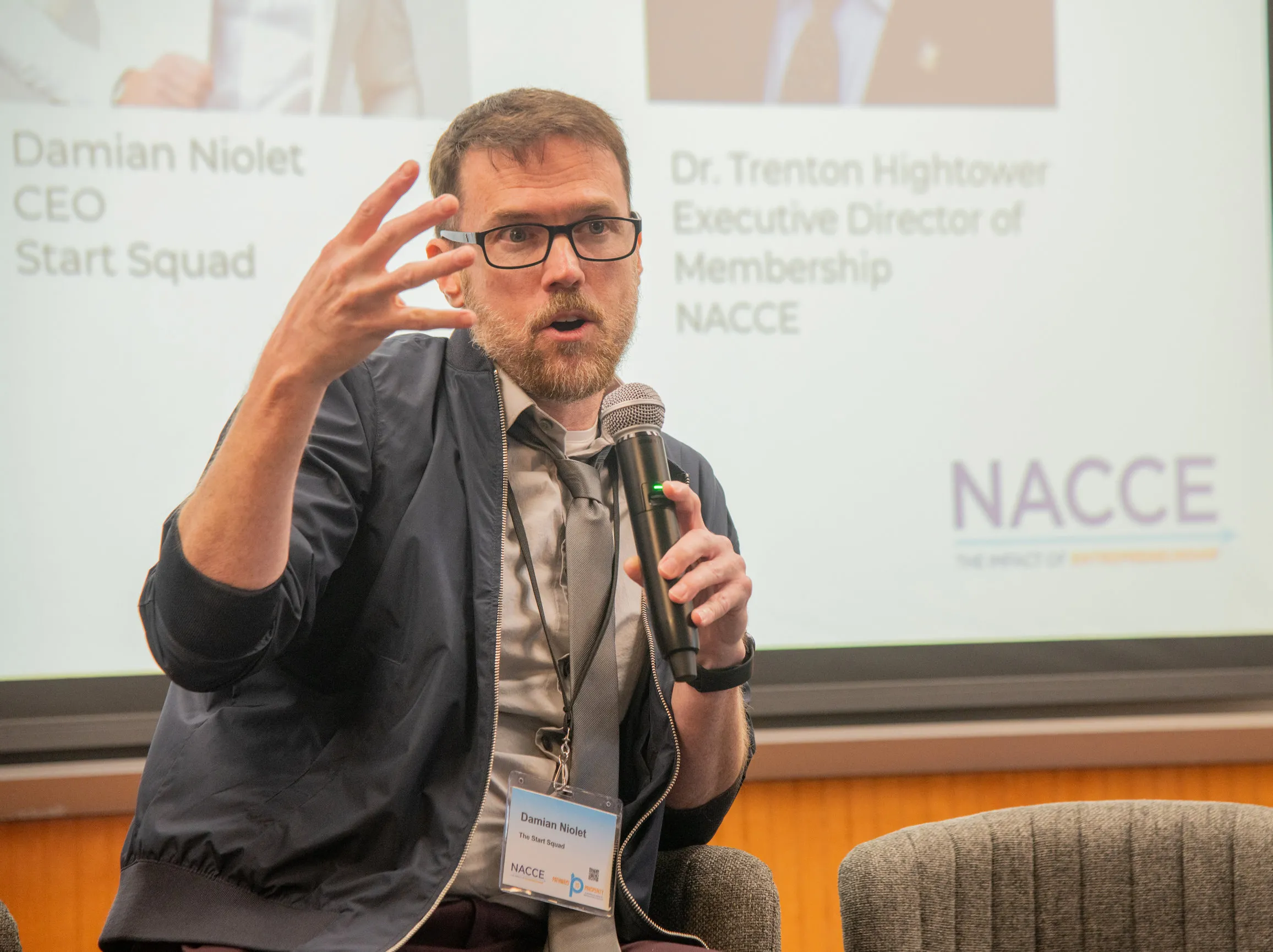 Damian Niolet presenting the Four Types of Entrepreneurs at the NACCE Pathways to Prosperity Conference